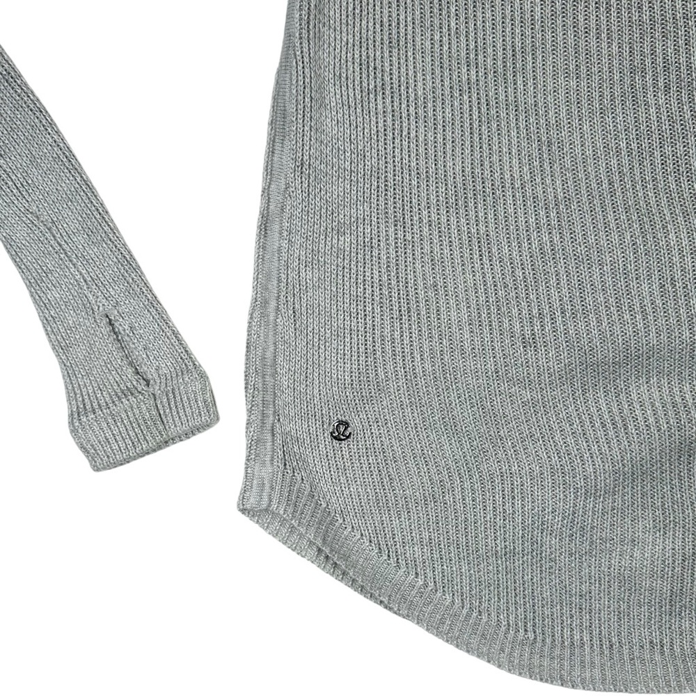 Lululemon Cabin Yogi Long Sleeve White / Heathered Light Grey‎ W3G52S Size 4 - Picture 10 of 12